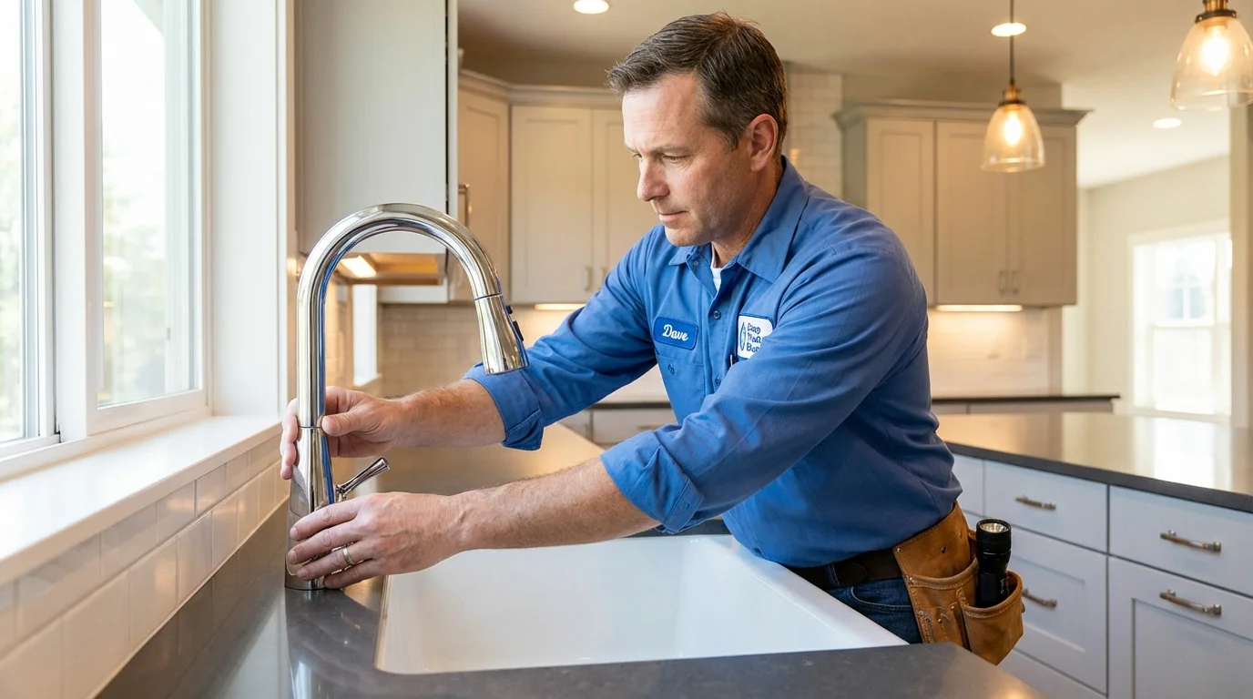 Kitchen faucet installation by Johns Plumbing LLC in Warrenton